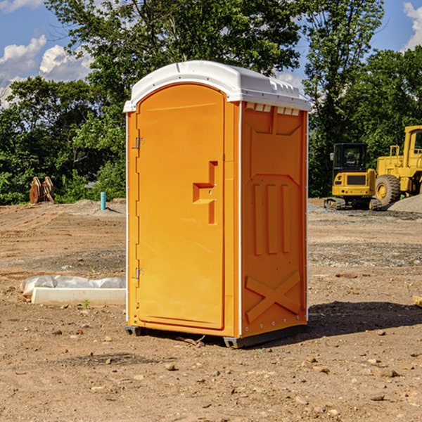 how often are the portable restrooms cleaned and serviced during a rental period in Chicot County